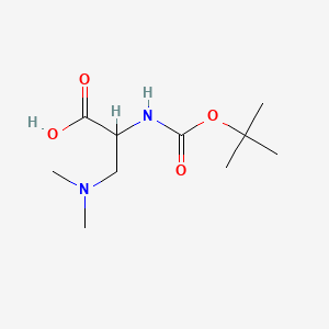 2-((tert-butoxycarbonyl)amino)-3-(dimethylamino)propanoic acid structure, CAS 851653-36-6