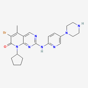 6-broMo-8-cyclopentyl-5-Methyl-2-(5-(piperazin-1-yl)pyridin-2-ylaMino)pyrido[2,3-d]pyriMidin-7(8H)-one structure, CAS 851067-56-6