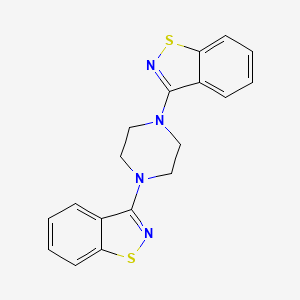 3-[4-(1,2-benzothiazol-3-yl)piperazin-1-yl]-1,2-benzothiazole structure, CAS 223586-82-1