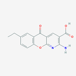 2-AMINO-7-ETHYL-5-OXO-5H-CHROMENO[2,3-b]PYRIDINE-3-CARBOXYLIC ACID structure, CAS 68302-51-2