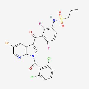 1-PropanesulfonaMide, N-[3-[[5-broMo-1-(2,6-dichlorobenzoyl)-1H-pyrrolo[2,3-b]pyridin-3-yl]carbonyl]-2,4-difluorophenyl]- structure, CAS 1262985-24-9