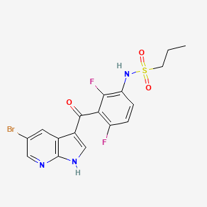 1-PropanesulfonaMide, N-[3-[(5-broMo-1H-pyrrolo[2,3-b]pyridin-3-yl)carbonyl]-2,4-difluorophenyl]- structure, CAS 918504-27-5