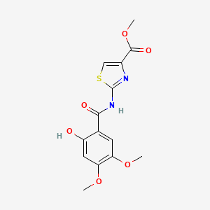Methyl 2-(2-hydroxy-4,5-diMethoxybenzaMido)thiazole-4-carboxylate structure, CAS 877997-99-4