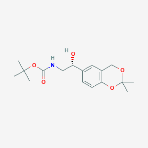 CarbaMic acid, [(2R)-2-(2,2-diMethyl-4H-1,3-benzodioxin-6-yl)-2-hydroxyethyl]-, 1,1-diMethylethyl ester structure, CAS 452339-72-9