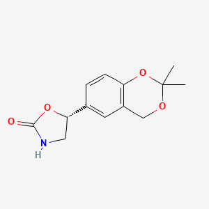2-Oxazolidinone, 5-(2,2-diMethyl-4H-1,3-benzodioxin-6-yl)-, (5R)- structure, CAS 452339-73-0