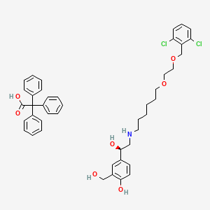 Benzeneacetic acid, α,α-diphenyl-, coMpd. with (α1R)-α1-[[[6-[2-[(2,6-dichlorophenyl)Methoxy]ethoxy]hexyl]aMino]Methyl]-4-hydroxy-1,3-benzenediMethanol (1:1) structure, CAS 503070-58-4