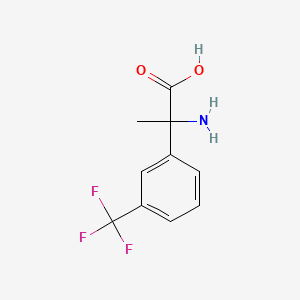 2-amino-2-(3-(trifluoromethyl)phenyl)propanoic acid structure, CAS 1134679-10-9