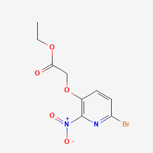 ethyl 2-((6-bromo-2-nitropyridin-3-yl)oxy)acetate structure, CAS 443956-09-0