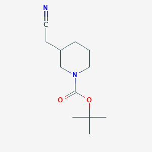 tert-butyl 3-(cyanomethyl)piperidine-1-carboxylate structure, CAS 948015-72-3