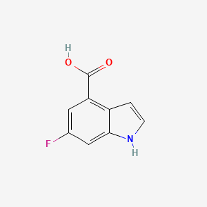 1H-Indole-4-carboxylic acid, 6-fluoro- structure, CAS 908600-71-5