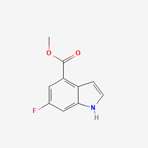 6-Fluoro-1H-indole-4-carboxylic acid methyl ester structure, CAS 1082040-43-4