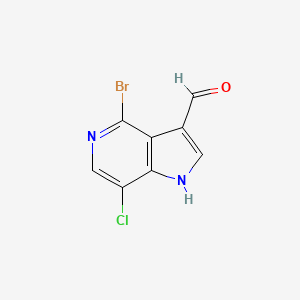 4-BROMO-7-CHLORO-5-AZAINDOLE-3-CARBOALDEHYDE structure, CAS 1000341-99-0
