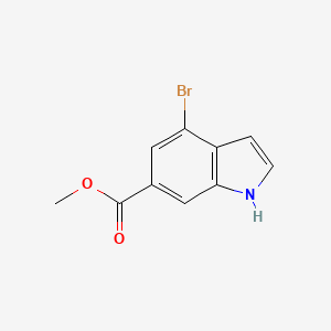 1H-Indole-6-carboxylic acid, 4-broMo-, Methyl ester structure, CAS 882679-96-1