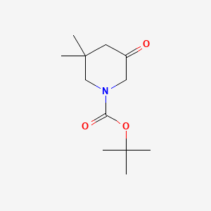 tert-butyl 3,3-dimethyl-5-oxopiperidine-1-carboxylate structure, CAS 1000894-83-6