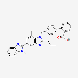 (4'-[(1,7'-dimethyl-2'-propyl-1H,1'H-2,5'-bibenzo[d]imidazol-1'-yl)methyl]biphenyl-2-carboxylic acid) structure, CAS 1026353-20-7