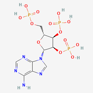 Phosphoric acid mono-[(2R,3R,4R,5R)-5-(6-amino-purin-9-yl)-4-phosphonooxy-2-phosphonooxymethyl-tetrahydro-furan-3-yl] ester structure, CAS 10276-33-2