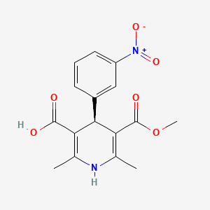 (R)-(-)-1,4-Dihydro-2,6-dimethyl-4-(3-nitrophenyl)-3,5-pyridinedicarboxylic Acid Monomethyl Ester structure, CAS 76093-33-9