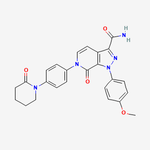 6,7-Dihydro-1-(4-methoxyphenyl)-7-oxo-6-[4-(2-oxo-1-piperidinyl) phenyl]-1H-pyrazolo[3,4-c]pyridine-3-carboxamide structure, CAS 1074549-89-5