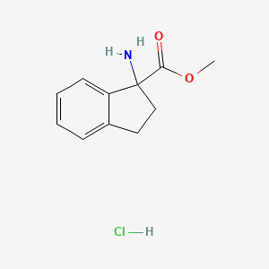 1-Amino-1-indancarboxylic acid methyl ester hydrochloride structure, CAS 111140-84-2