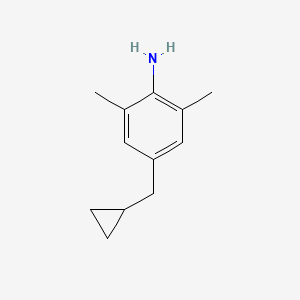 4-(CYCLOPROPYLMETHYL)-2,6-DIMETHYLBENZENAMINE structure, CAS 1140066-10-9