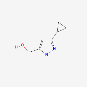 (3-cyclopropyl-1-methyl-1H-pyrazol-5-yl)methanol structure, CAS 1171921-06-4