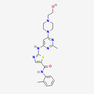2-[[6-[4-(2-Hydroxyethyl)-1-piperazinyl]-2-methyl-4-pyrimidinyl]amino]-N-(2-methylphenyl)-5-thiazolecarboxamide structure, CAS 1184919-23-0