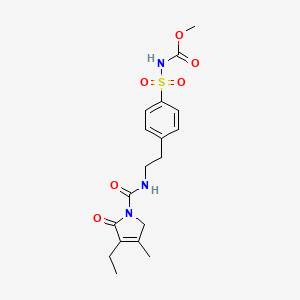 methyl N-[4-[2-[(4-ethyl-3-methyl-5-oxo-2H-pyrrole-1-carbonyl)amino]ethyl]phenyl]sulfonylcarbamate structure, CAS 119018-30-3