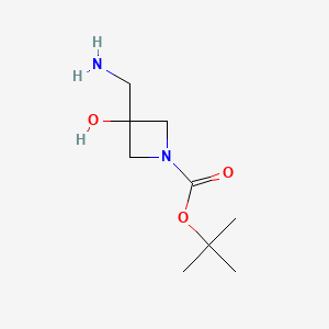 1-Boc-3-hydroxy-3-(aminomethyl)azetidine structure, CAS 1008526-71-3