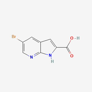 5-Bromo-1H-pyrrolo[2,3-b]pyridine-2-carboxylic acid structure, CAS 1222175-20-3