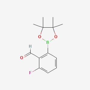 2-fluoro-6-(4,4,5,5-tetramethyl-1,3,2-dioxaborolan-2-yl)benzaldehyde structure, CAS 1246633-35-1