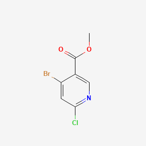 3-Pyridinecarboxylic acid, 4-bromo-6-chloro-methyl ester structure, CAS 1256790-93-8
