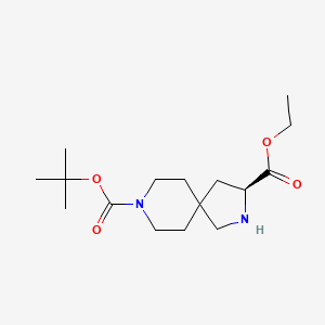 (S)-8-tert-butyl 3-ethyl 2,8-diazaspiro[4.5]decane-3,8-dicarboxylate L-Gulconic acid salt structure, CAS 1259039-30-9