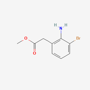 methyl 2-(2-amino-3-bromophenyl)acetate structure, CAS 1261762-84-8