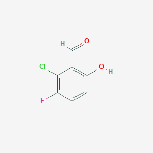 2-chloro-3-fluoro-6-hydroxybenzaldehyde structure, CAS 1263378-00-2