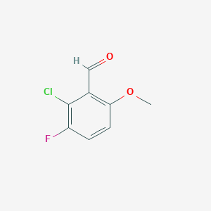 2-chloro-3-fluoro-6-methoxy-benzaldehyde structure, CAS 1263378-40-0