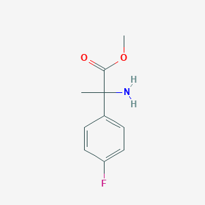 methyl 2-amino-2-(4-fluorophenyl)propanoate structure, CAS 126740-51-0