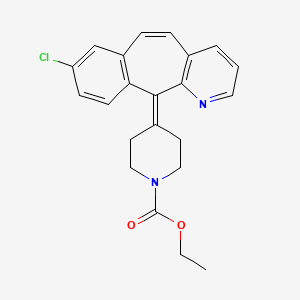 Ethyl-4-(8-chloro-11H-benzo [5,6]cyclohepta [1,2-b]pyridine-11-ylidine)piperidin-1-corboxylate structure, CAS 133330-56-0