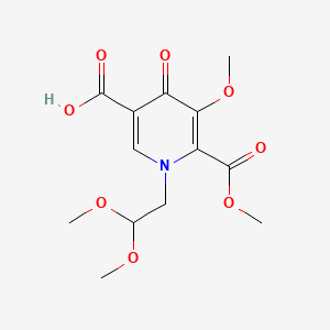 1-(2,2-dimethoxyethyl)-5-methoxy-6-(methoxycarbonyl)-4-oxo-1,4-dihydropyridine -3-carboxylic acid structure, CAS 1335210-23-5