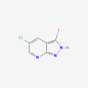 5-Chloro-3-iodo-1H-pyrazolo[3,4-b]pyridine structure, CAS 1352395-64-2