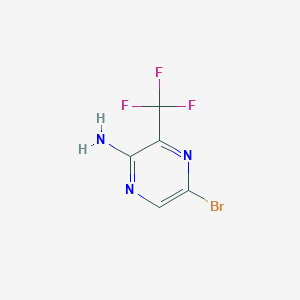 5-bromo-3-(trifluoromethyl)pyrazin-2-amine structure, CAS 1360552-59-5