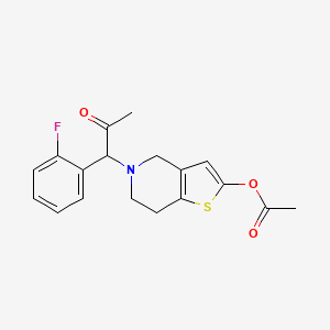 5-(1-(2-Fluorophenyl)-2-Oxopropyl)-4,5,6,7-Tetrahydrothieno[3,2-c]Pyridin-2-yl Acetate structure, CAS 1443034-67-0