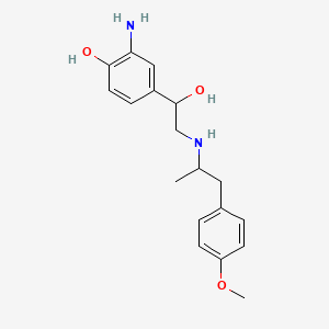 1-(3-Amino-4-hydroxyphenyl)-2-((2-(4-methoxyphenyl)-1-methylethyl)amino)ethanol structure, CAS 150513-24-9