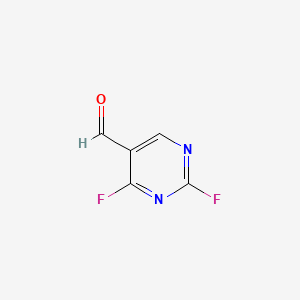 5-Pyrimidinecarboxaldehyde, 2,4-difluoro- (9ci) structure, CAS 161124-04-5