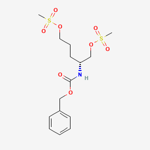 Carbamicacid,[(1R)-4-[(methylsulfonyl)oxy]-1-[[(methylsulfonyl)oxy]methyl]butyl]-,phenylmethylester(9CI) structure, CAS 478646-29-6