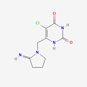 6-[(2-iminopyrrolidin-1-yl)methyl]-1H-pyrimidine-2,4-dione structure, CAS 183204-74-2