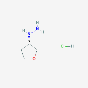 (S)-(tetrahydrofuran-3-yl)hydrazine hydrochloride structure, CAS 1364632-45-0