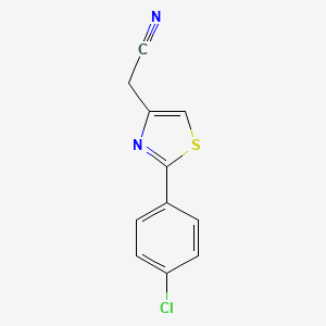 2-(2-(4-chlorophenyl)thiazol-4-yl)acetonitrile structure, CAS 18832-93-4