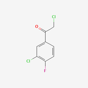 2-chloro-1-(3-chloro-4-fluorophenyl)ethanone structure, CAS 203251-37-0