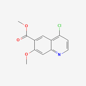 methyl 4-chloro-7-methoxy-quinoline-6-carboxylate structure, CAS 205448-66-4