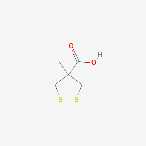 4-methyldithiolane-4-carboxylic acid structure, CAS 208243-72-5